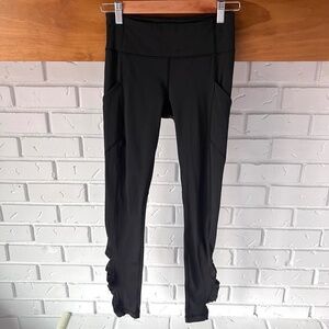 Lululemon Speed Tight IV Ruched Calf Leggings, Black, Size 4